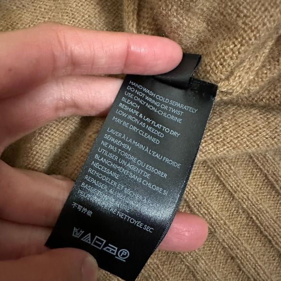 ANTHROPOLOGIE The Cashmere Collection V-Neck Pullover Sweater in Dark Tan - Picture 7 of 9